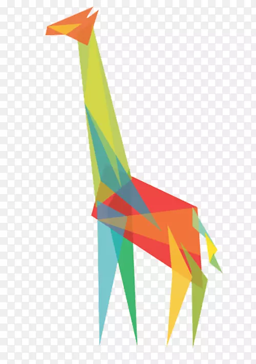 不规则图形组合的长颈鹿