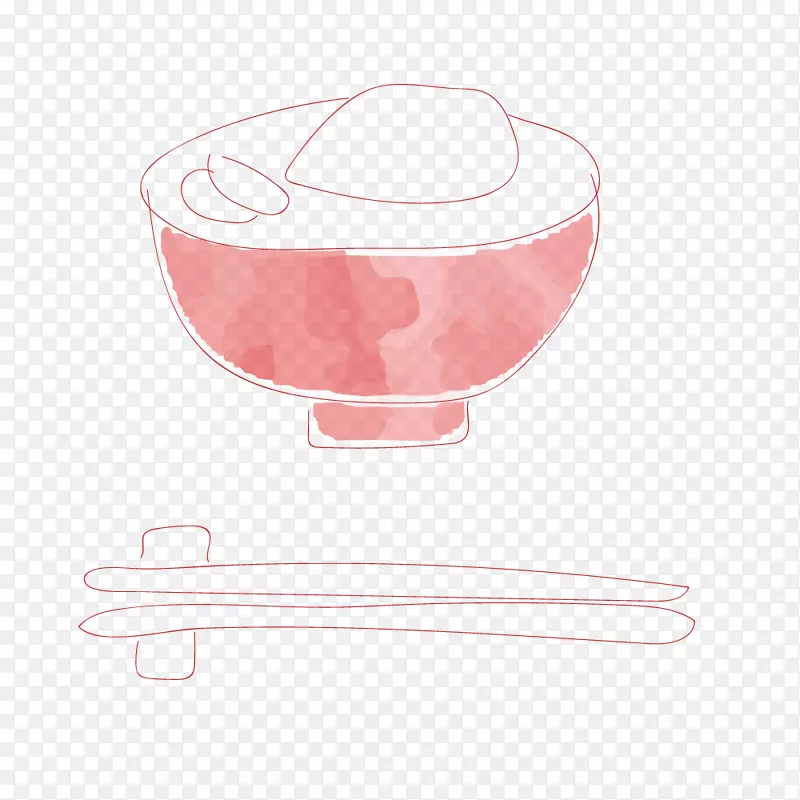 卡通手绘粉色的碗筷