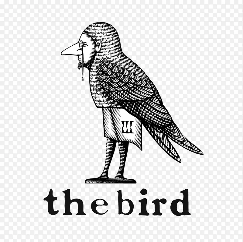 灰色手绘动物创意小鸟元素