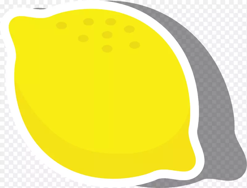 黄色扁平柠檬贴纸