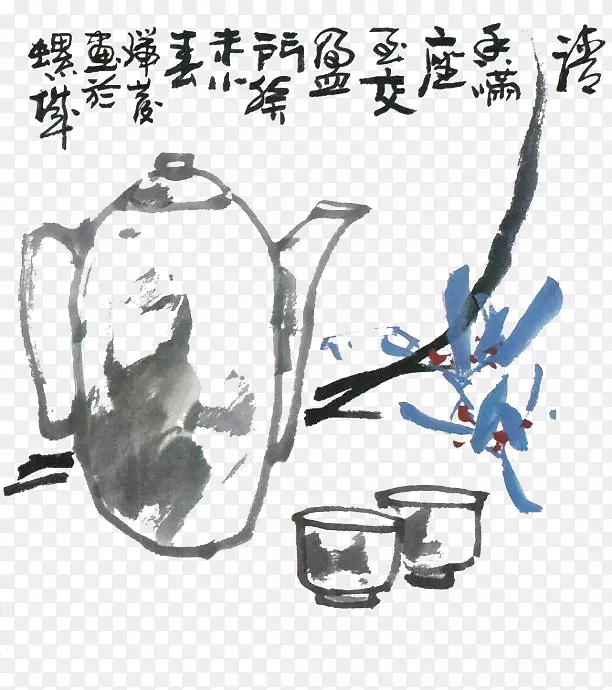茶壶静物简笔国画
