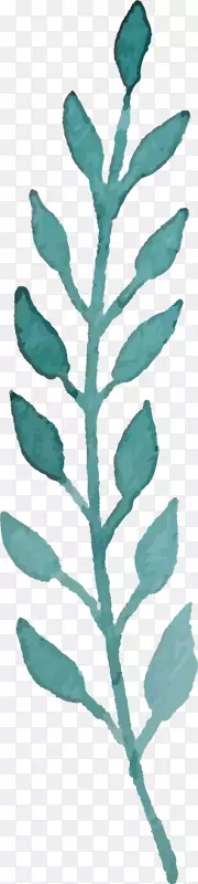 绿色水墨花卉图案