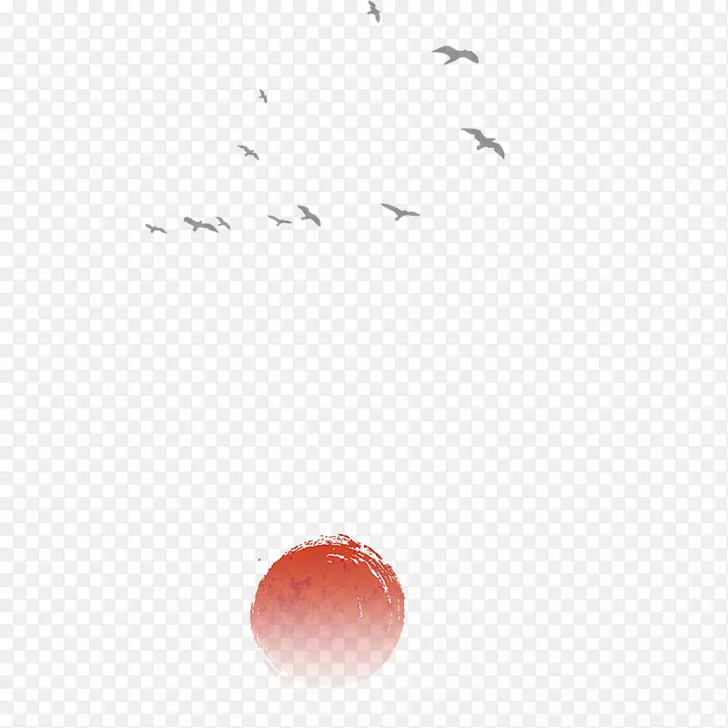 中国风夕阳鸟类装饰图