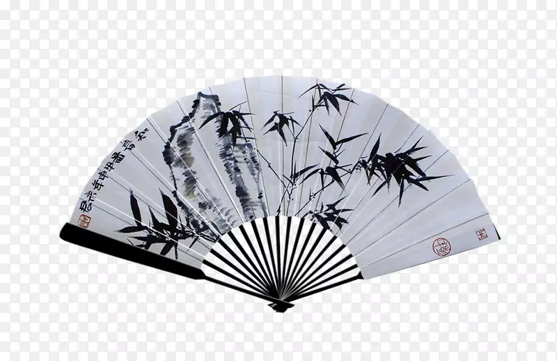 白色中国风扇子装饰图案