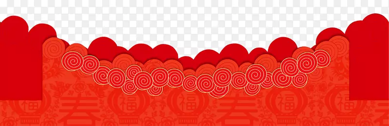 底部祥云中国风装饰