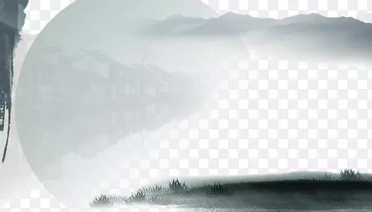 大气水墨山峰图