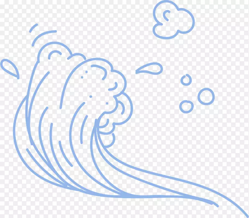世界海洋日手绘蓝色海浪