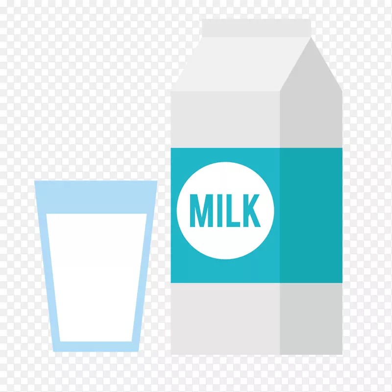 灰色扁平化牛奶元素