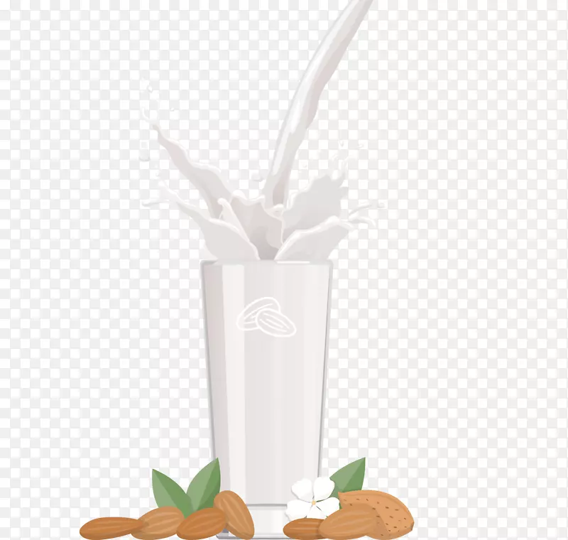 一杯矢量白色牛奶