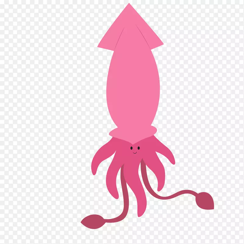 粉红色的乌贼动物设计