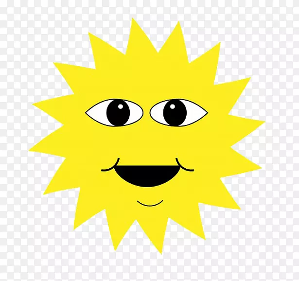 黄色微笑的太阳脸型