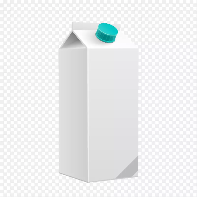 矢量扁平白色牛奶盒