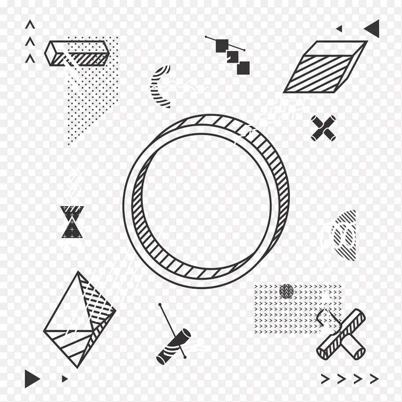 圆环设计感波普风抽象艺术设计元