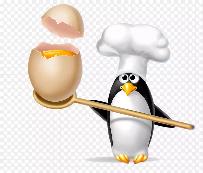 拿着鸡蛋的卡通企鹅