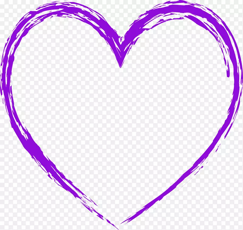 紫色线条爱心
