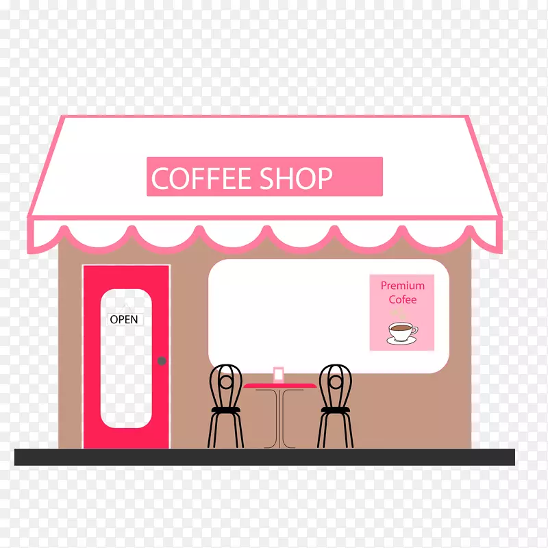 卡通咖啡饮品店铺设计