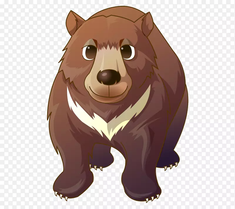 卡通手绘凶猛草原棕熊