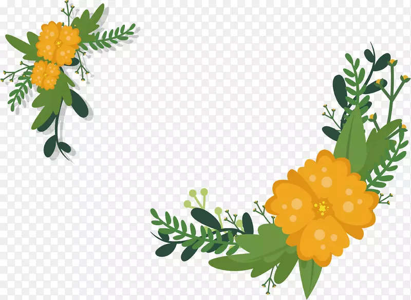红色花朵标题框