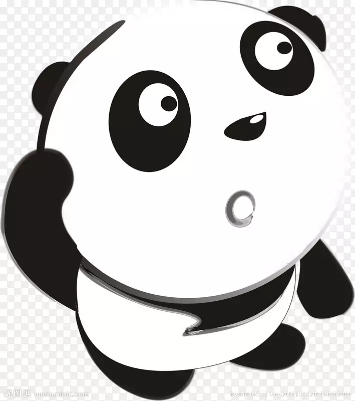 卡通熊猫疑惑的表情