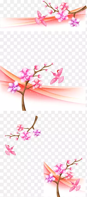 红色桃花矢量花纹装饰素材PNG图片素材下载_图片编号ybvnmrwy-免抠素材网