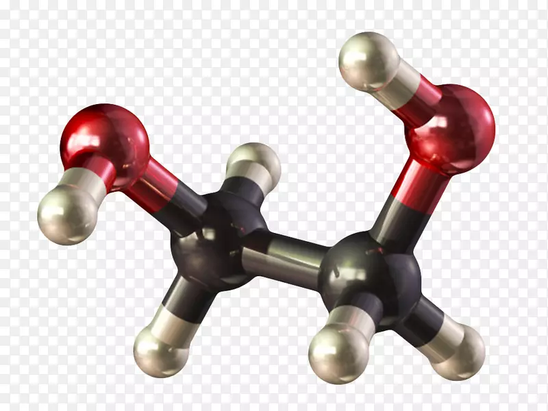 黑红色乙二醇分子形状素材