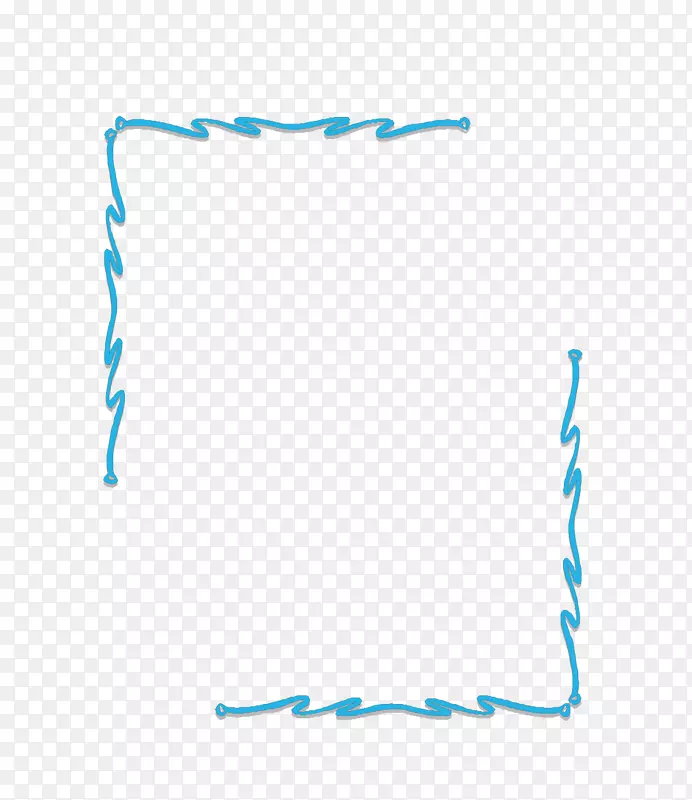 矢量卡通蓝色线稿长方形文本框p
