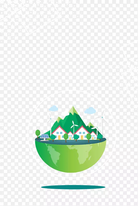 清新绿色房屋绿山国际气象日图案