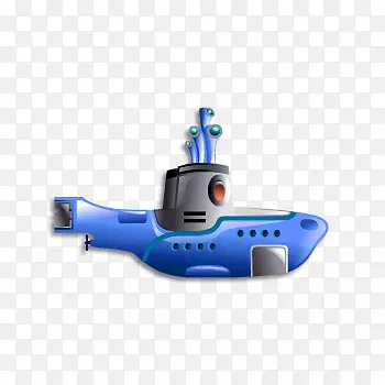 蓝色卡通潜水艇