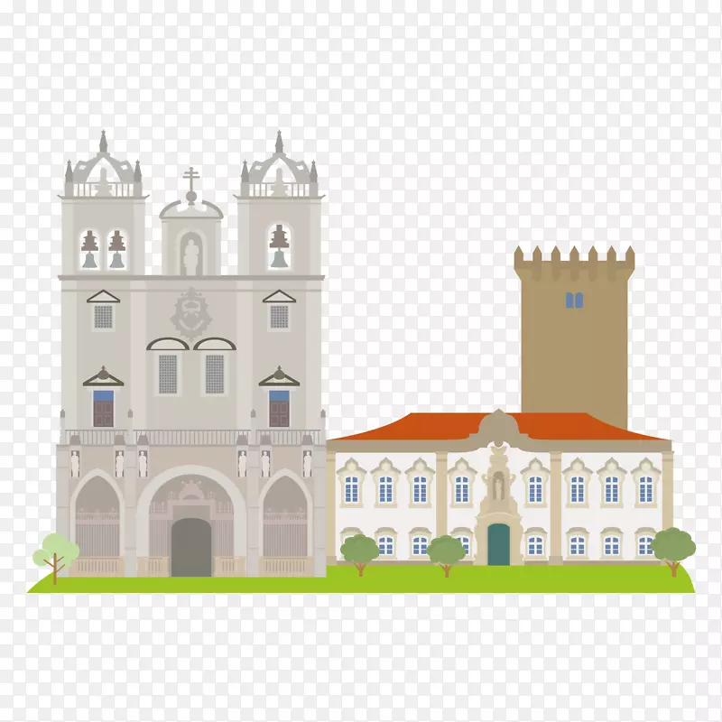 葡萄牙建筑旅游景点轮廓设计