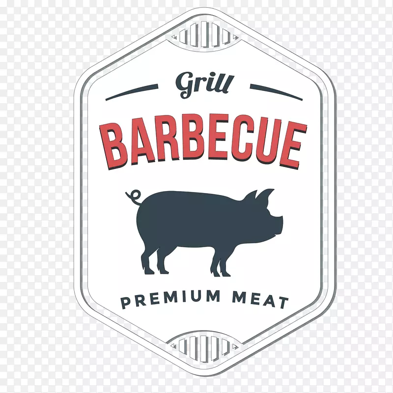 烧烤猪肉食物标签设计