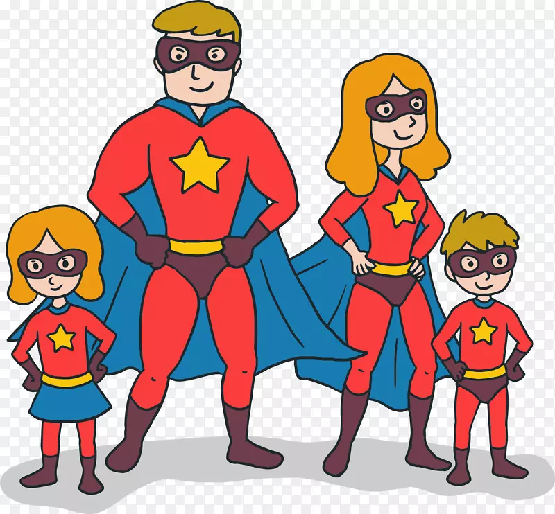 卡通超级英雄一家人