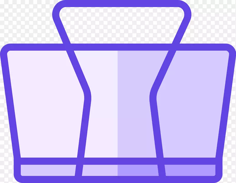紫色手绘圆角夹子元素