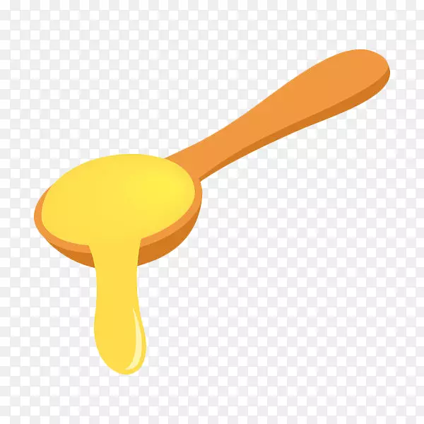 手绘黄色蜂蜜木勺