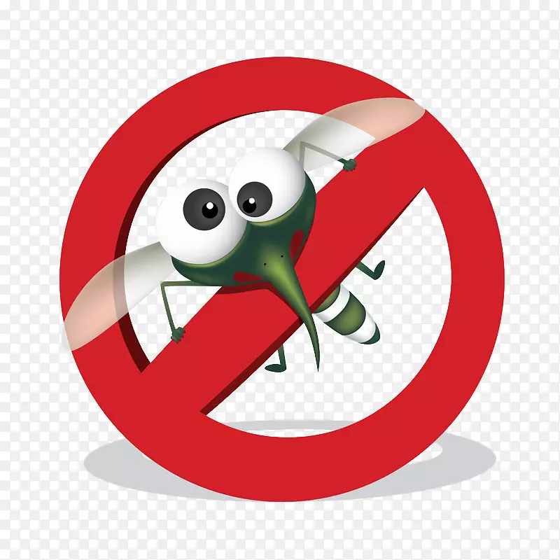 卡通可爱禁止蚊子图标宣传免抠