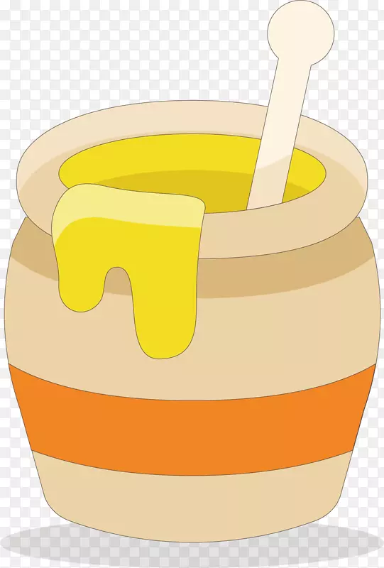 矢量图水彩蜂蜜罐