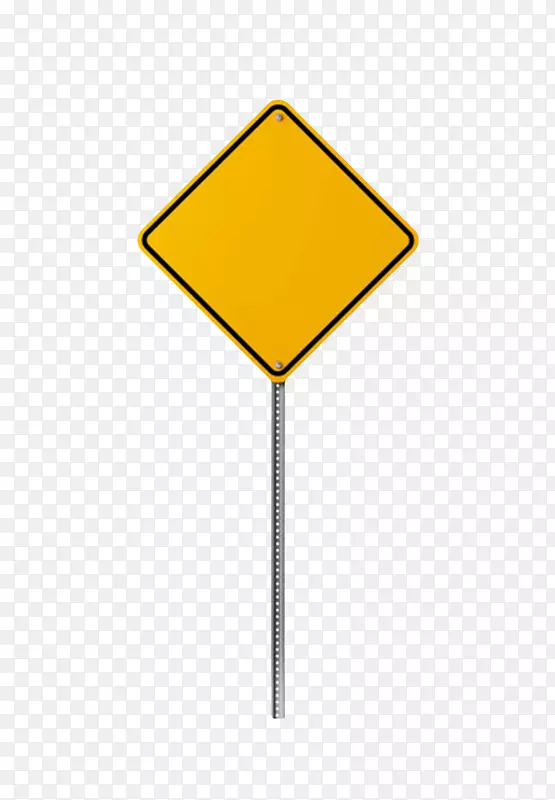 空白的三角形黄色警告牌实物