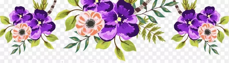 紫色花卉图案