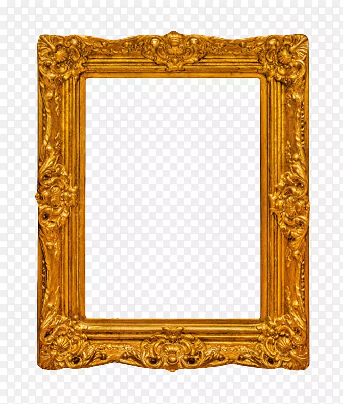 金色长方形带竖纹的框架实物