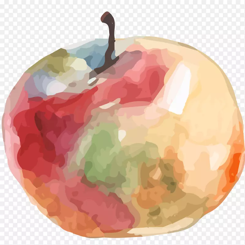 野生苹果水彩插画