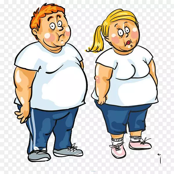 胖瘦对比的男士和女士