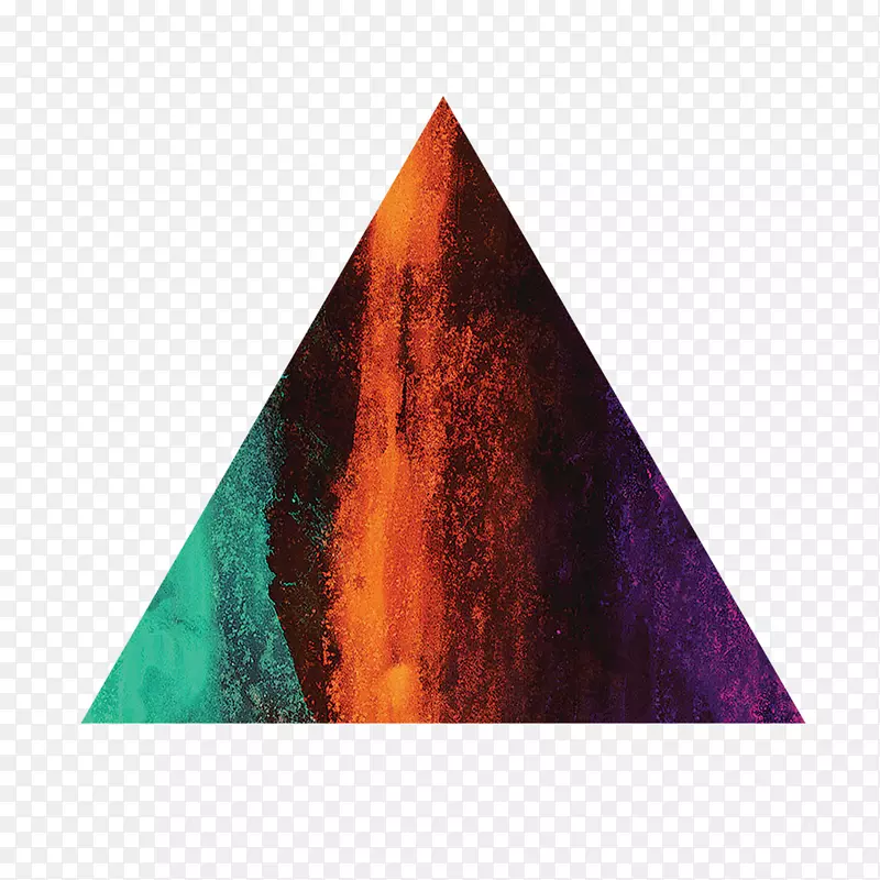 彩色颗粒重叠三角形装饰图案