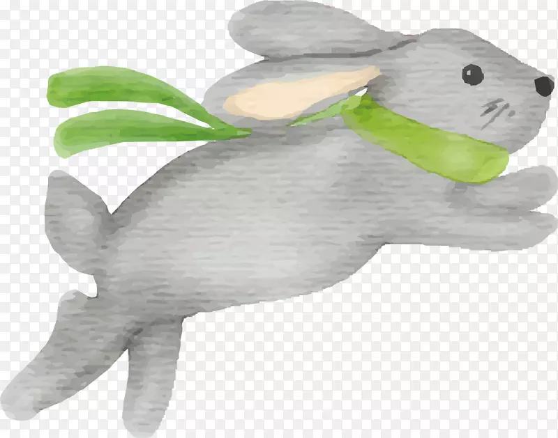 奔跑的手绘小灰兔