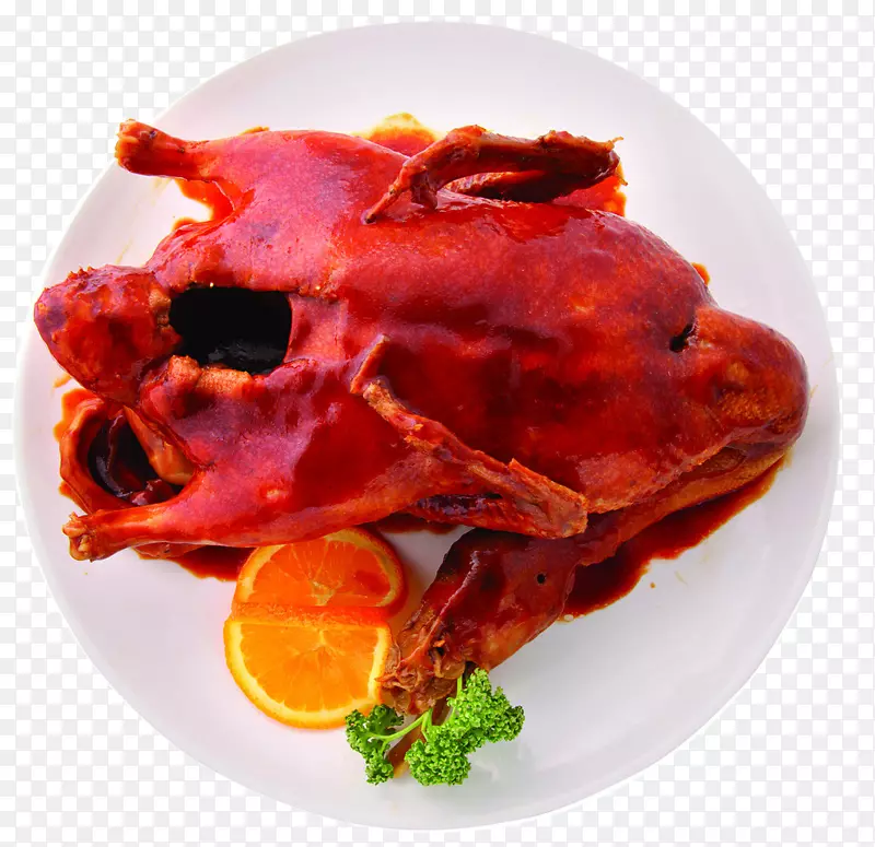 盘中的烤鸡美食摄影