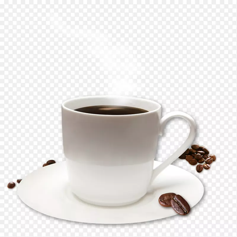 咖啡豆白色咖啡杯素材