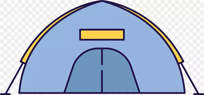 对称蓝色矢量扎营帐篷