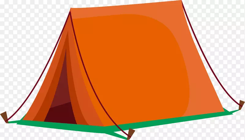 夏季野营橙色帐篷