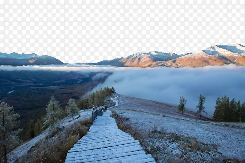 喀纳斯美丽雪景