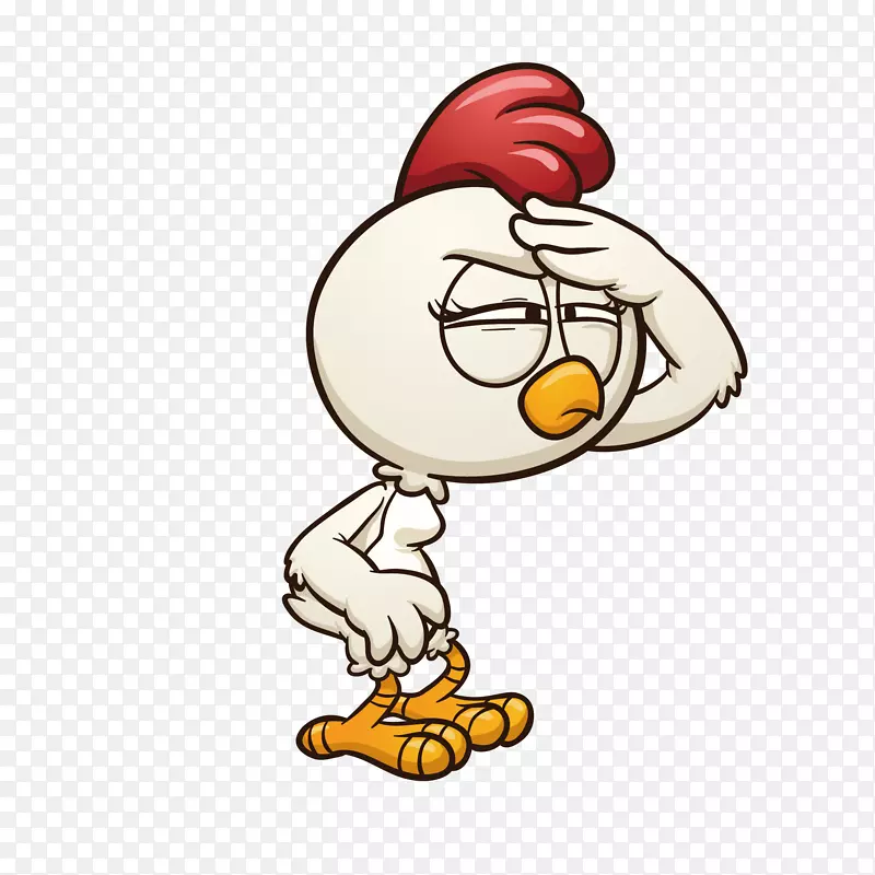 卡通版劳累的小鸡