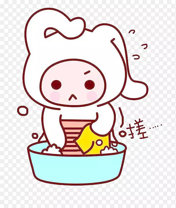 可爱娃娃洗衣服图片