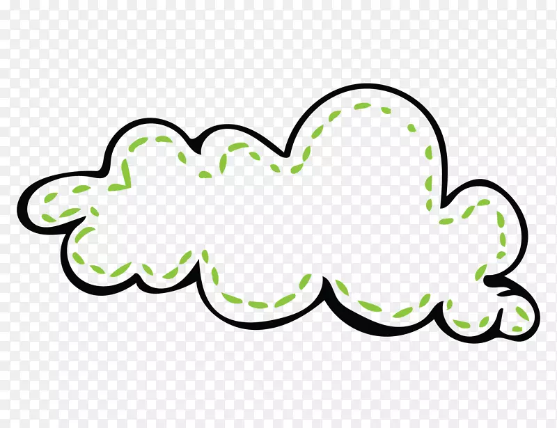 绿色手绘云朵